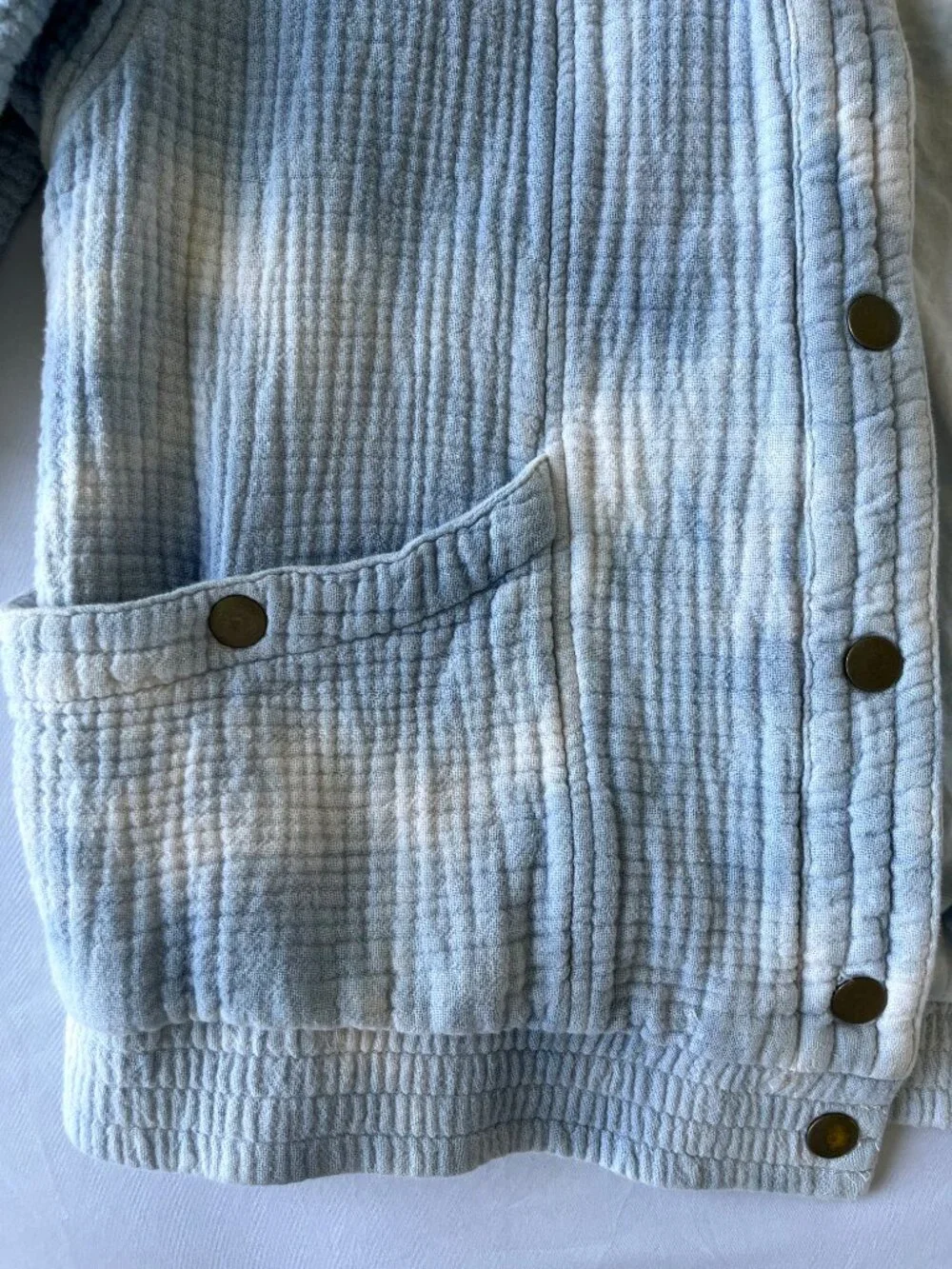 Universal Thread Blue & White Tie-Dye Quilted Jacket - Cotton Bomber Style - M